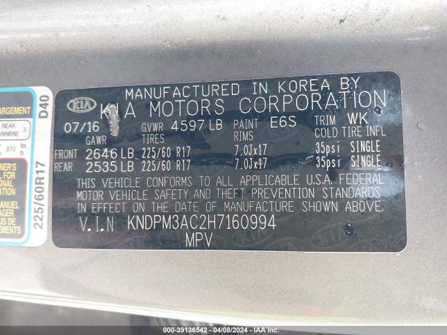 KIA Sportage Lx 2017 KNDPM3AC2H7160994 Image 9