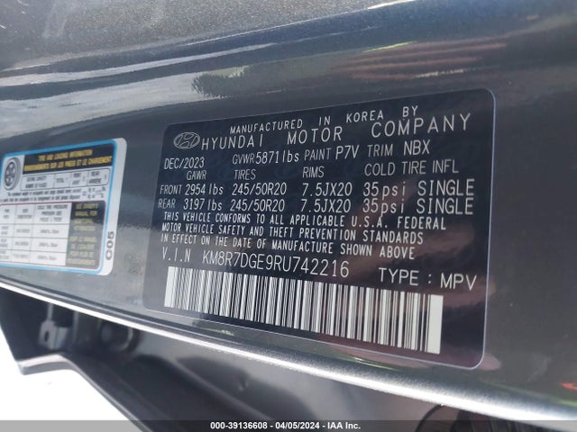 Hyundai Palisade Calligraphy 2024 KM8R7DGE9RU742216 Image 9