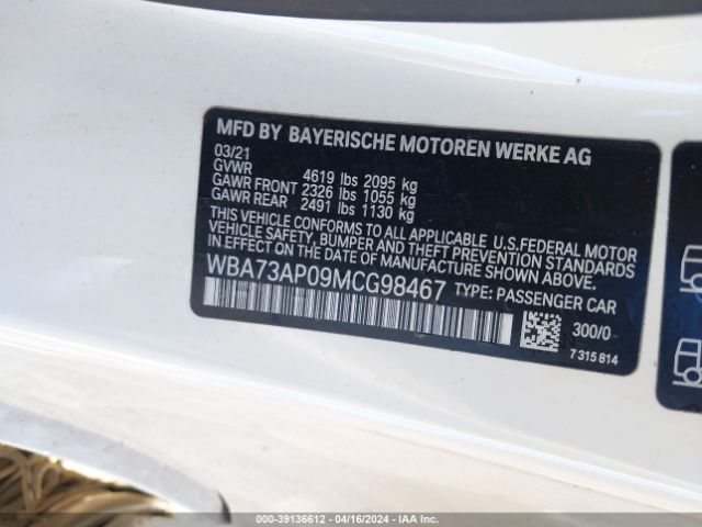 WBA73AP09MCG98467 BMW 430i Xdrive