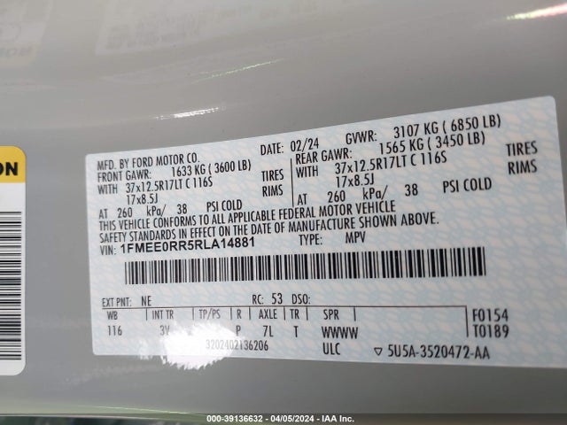 Ford Bronco Raptor 2024 1FMEE0RR5RLA14881 Image 9
