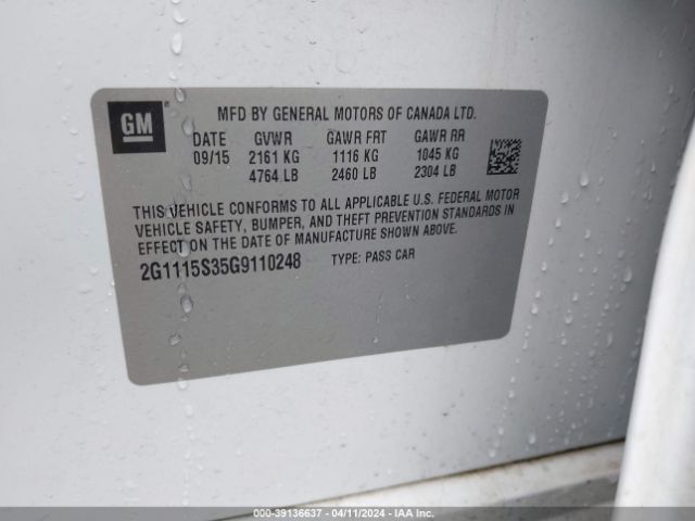 2G1115S35G9110248 Chevrolet Impala 2lt