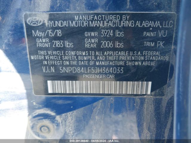5NPD84LF5JH364033 Hyundai Elantra Value Edition