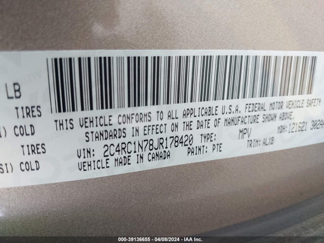 2C4RC1N78JR178420 Chrysler Pacifica Hybrid Limited