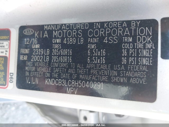 KIA NIRO LX 2017 KNDCB3LC8H5040291 Image 9