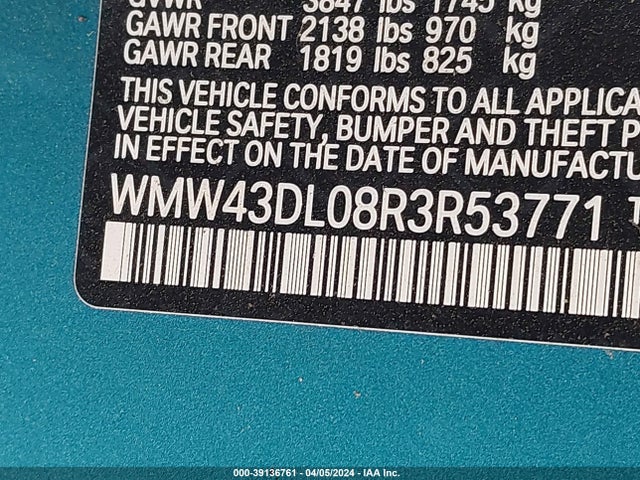 2024 MINI CONVERTIBLE WMW43DL08R3R53771 Photo 8