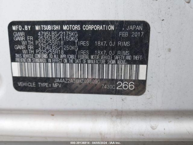 JA4AZ2A36HZ038090 Mitsubishi Outlander Es