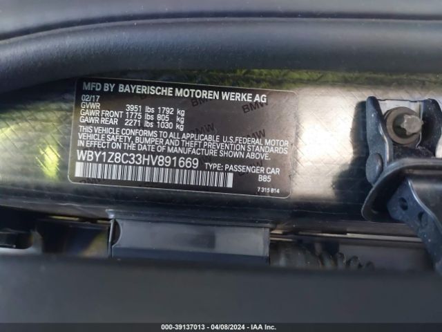 WBY1Z8C33HV891669 BMW I3 94 Ah W/range Extender