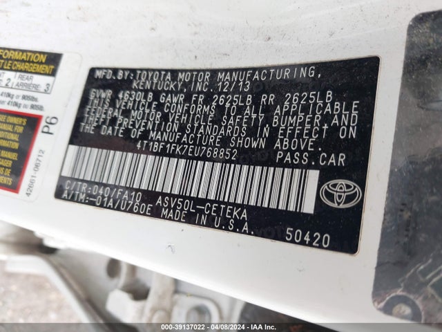 Toyota CAMRY L 2014 4T1BF1FK7EU768852 Image 9