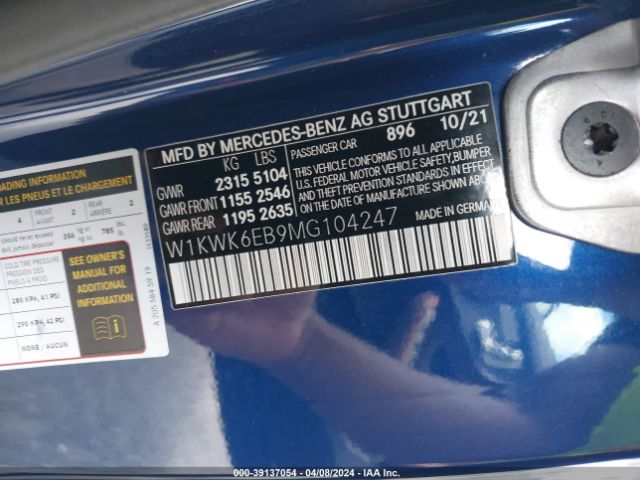 W1KWK6EB9MG104247 Mercedes-Benz Amg C 43 4matic