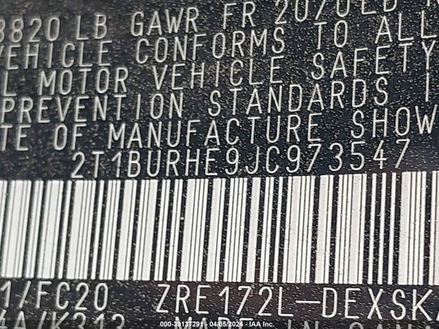 Toyota COROLLA SE 2018 2T1BURHE9JC973547 Image 9