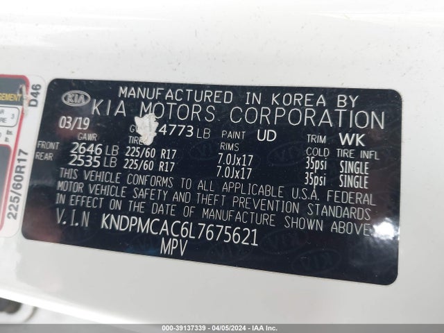 KIA Sportage Lx 2020 KNDPMCAC6L7675621 Image 9