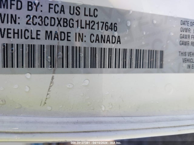 Dodge Charger Sxt Rwd 2020 2C3CDXBG1LH217646 Image 9