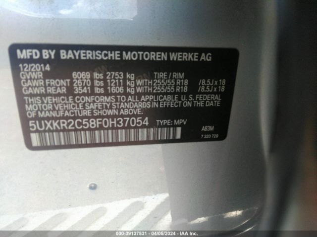 5UXKR2C58F0H37054 BMW X5 Sdrive35i