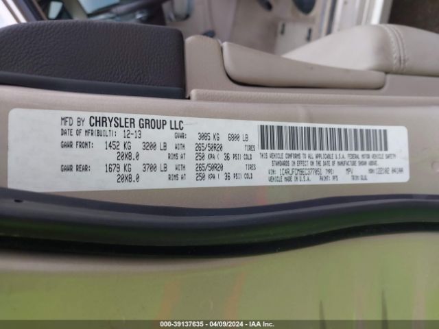 1C4RJFCM9EC377051 Jeep Grand Cherokee Overland