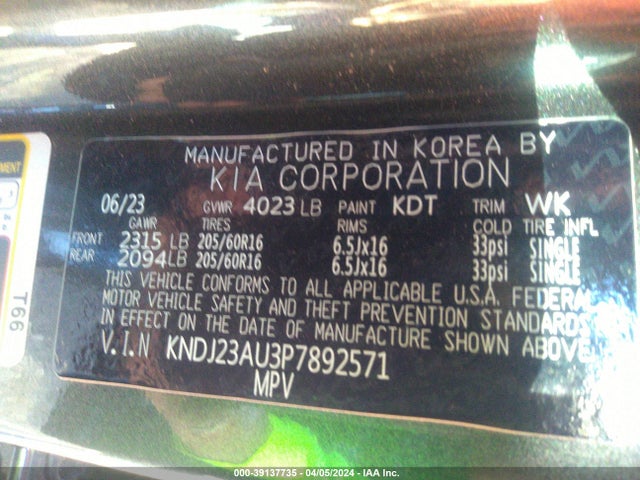 KIA SOUL LX 2023 KNDJ23AU3P7892571 Image 9