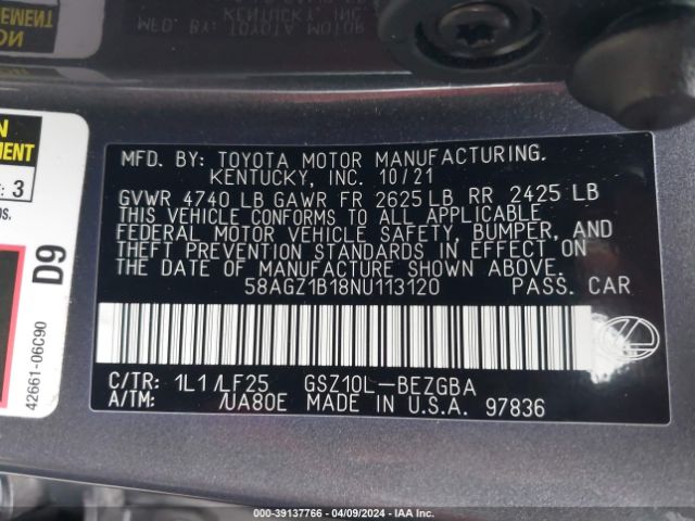 58AGZ1B18NU113120 Lexus Es 350 F Sport