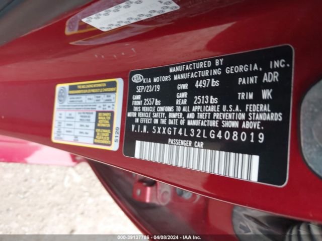 5XXGT4L32LG408019 KIA Optima S