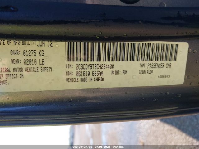 2012 DODGE CHALLENGER 2C3CDYBT9CH294400 Photo 8