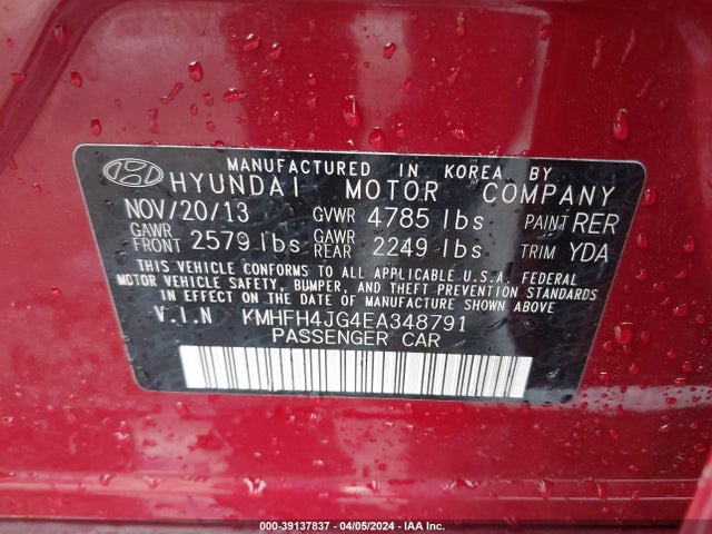 Hyundai Azera Limited 2014 KMHFH4JG4EA348791 Image 9