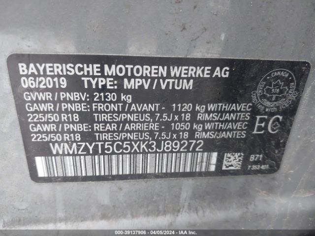 WMZYT5C5XK3J89272 Mini Countryman Cooper S