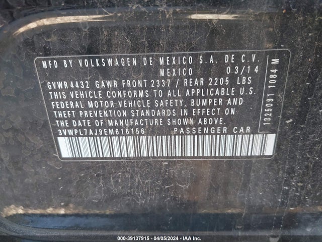 3VWPL7AJ9EM616156 Volkswagen Jetta Sportwagen 2.0l Tdi