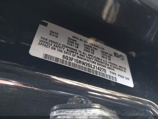 Chevrolet SS 2016 6G3F15RW2GL214270 Image 9