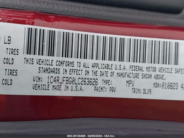2020 JEEP GRAND CHEROKEE 1C4RJFBG0LC263626 Photo 8