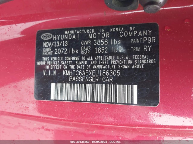 Hyundai Veloster Turbo W/black 2014 KMHTC6AEXEU186305 Image 9