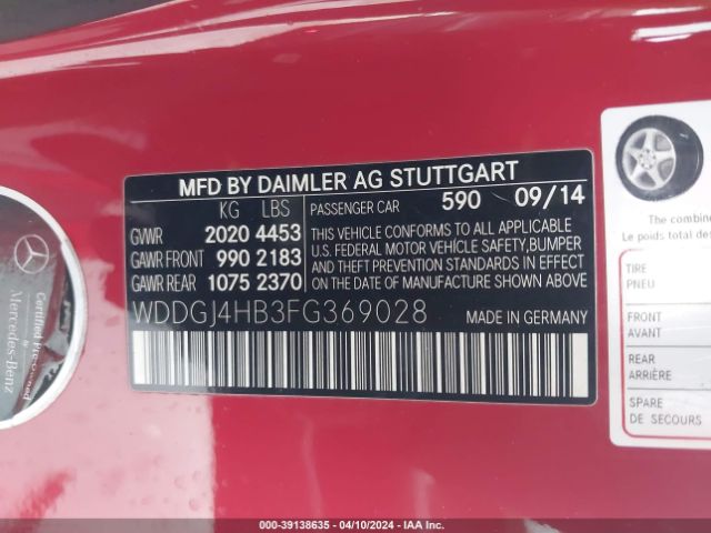 WDDGJ4HB3FG369028 Mercedes-Benz C 250