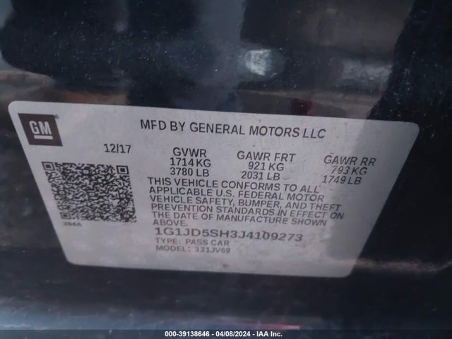 Chevrolet Sonic Lt Auto 2018 1G1JD5SH3J4109273 Image 9