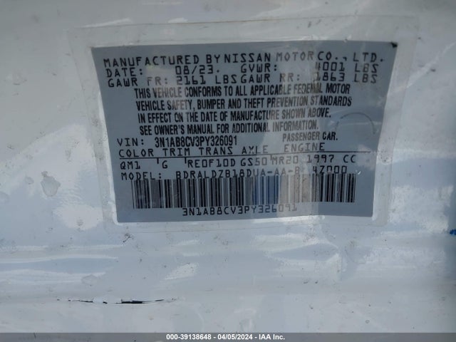 Nissan Sentra Sv Xtronic Cvt 2023 3N1AB8CV3PY326091 Image 9