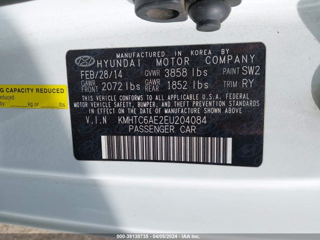 Hyundai Veloster Turbo W/black 2014 KMHTC6AE2EU204084 Image 9