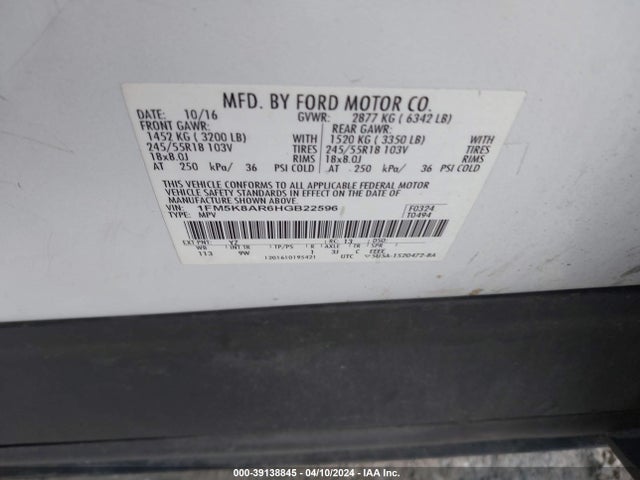 Ford Utility Police Interceptor 2017 1FM5K8AR6HGB22596 Image 9