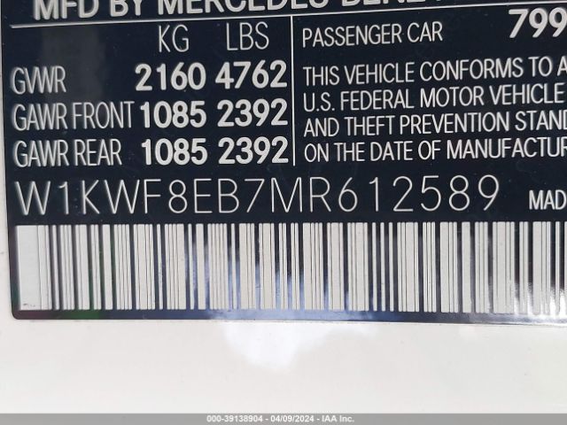 W1KWF8EB7MR612589 Mercedes-Benz C 300 4matic
