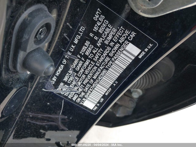 Honda CIVIC EX 2017 SHHFK7H52HU423980 Image 9