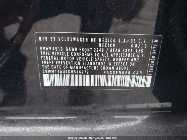3VWM17AU4KM516772 Volkswagen Golf Alltrack Tsi S/tsi Se/tsi Sel