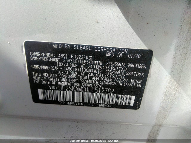 Subaru Forester Sport 2020 JF2SKAMC0LH512782 Image 9