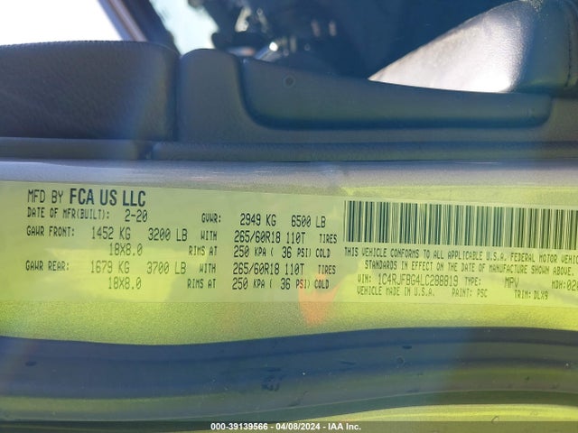 1C4RJFBG4LC288819 Jeep Grand Cherokee Limited 4x4