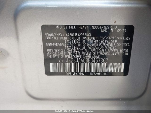JF2SJAAC8EG457367 Subaru Forester 2.5i