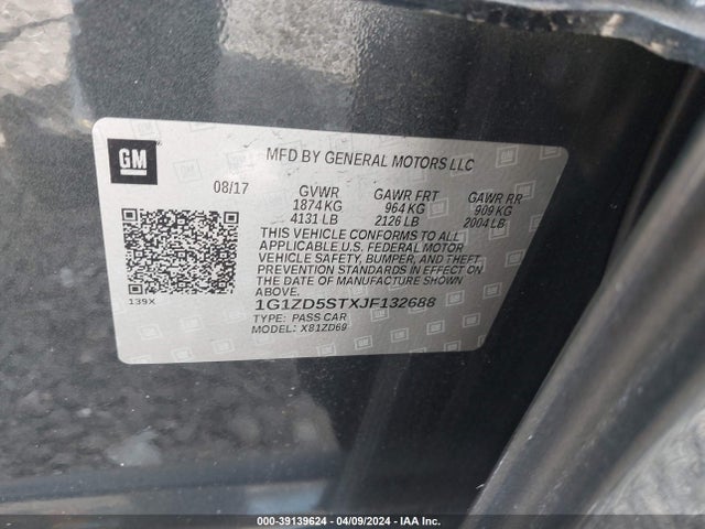 Chevrolet MALIBU LT 2018 1G1ZD5STXJF132688 Image 9