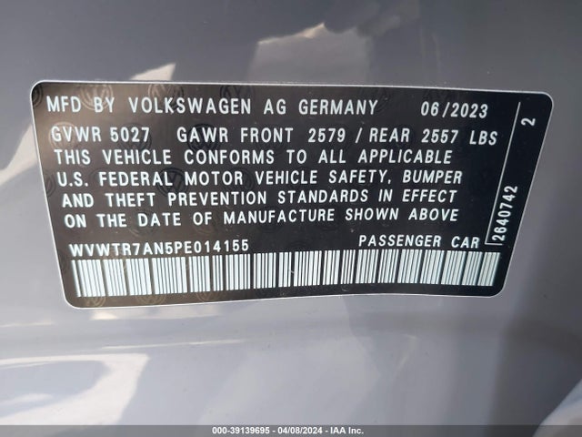 WVWTR7AN5PE014155 Volkswagen Arteon 2.0t Sel Premium R-line