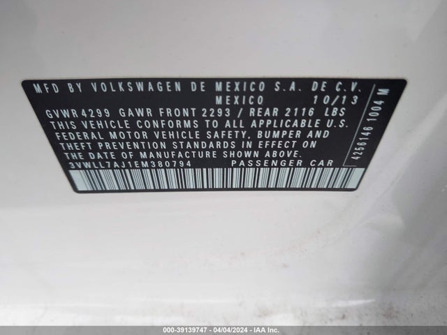 Volkswagen Jetta 2.0l Tdi 2014 3VWLL7AJ1EM380794 Image 9