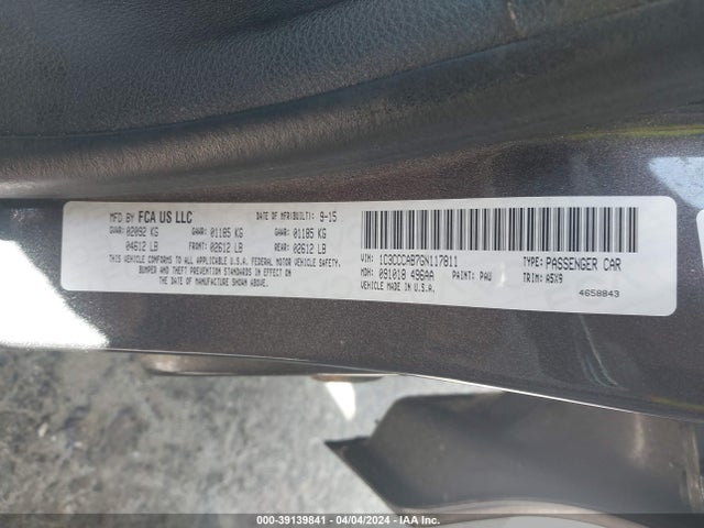 Chrysler 200 Limited 2016 1C3CCCAB7GN117811 Image 9