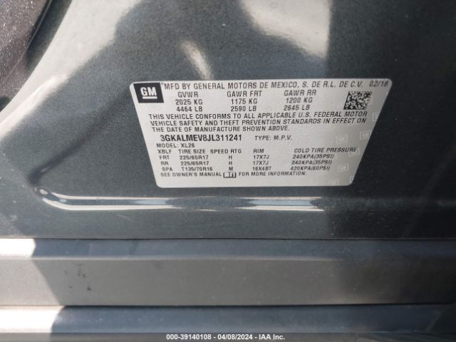 3GKALMEV8JL311241 GMC Terrain Sle
