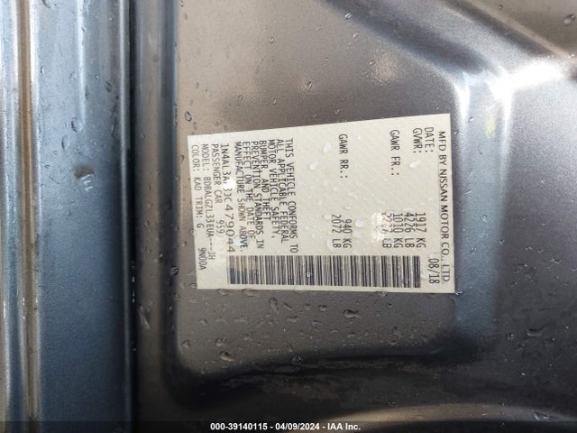 Nissan Altima 2.5 S 2018 1N4AL3AP3JC479044 Image 9