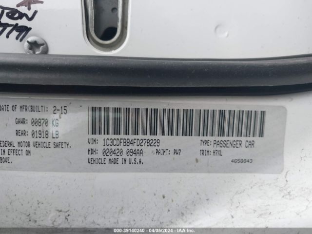 1C3CDFBB4FD278229 Dodge DART SXT