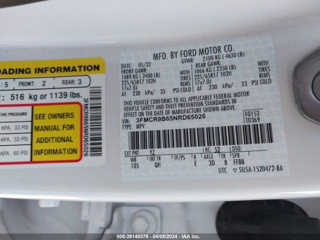 Ford Bronco Sport Big Bend 2022 3FMCR9B65NRD65026 Image 9