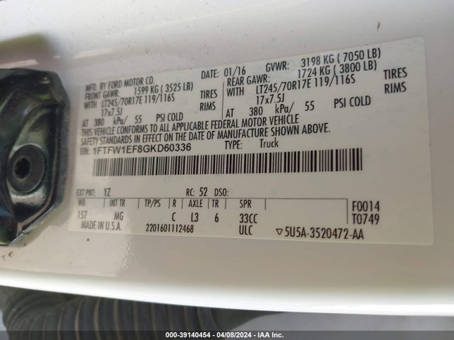 Ford F-150 Xlt 2016 1FTFW1EF8GKD60336 Image 9