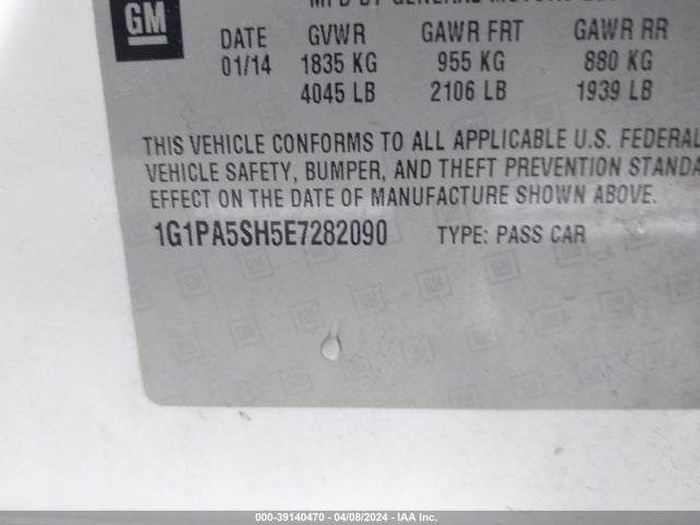 Chevrolet Cruze Ls Auto 2014 1G1PA5SH5E7282090 Image 9