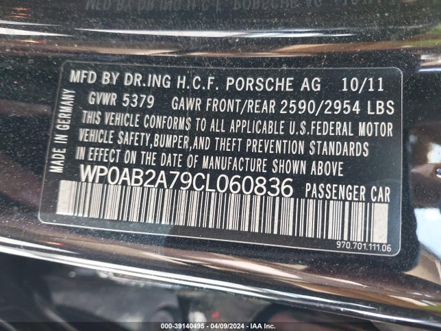 2012 PORSCHE PANAMERA WP0AB2A79CL060836 Photo 8